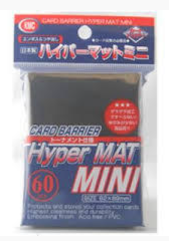 Kmc Hyper Mat Black Mini Size Sleeves 60ct 62x89mm Yu-gi-oh Size