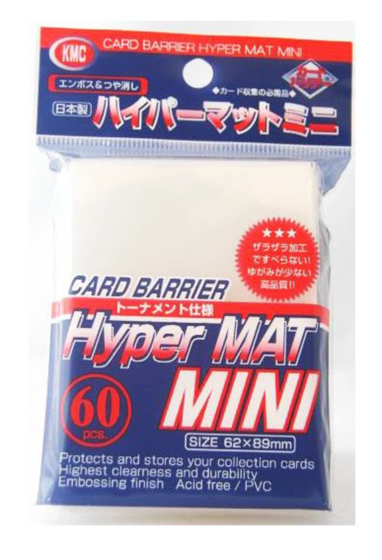 Kmc Hyper Mat White Mini Size Sleeves 60ct 62x89mm Yu-gi-oh Size