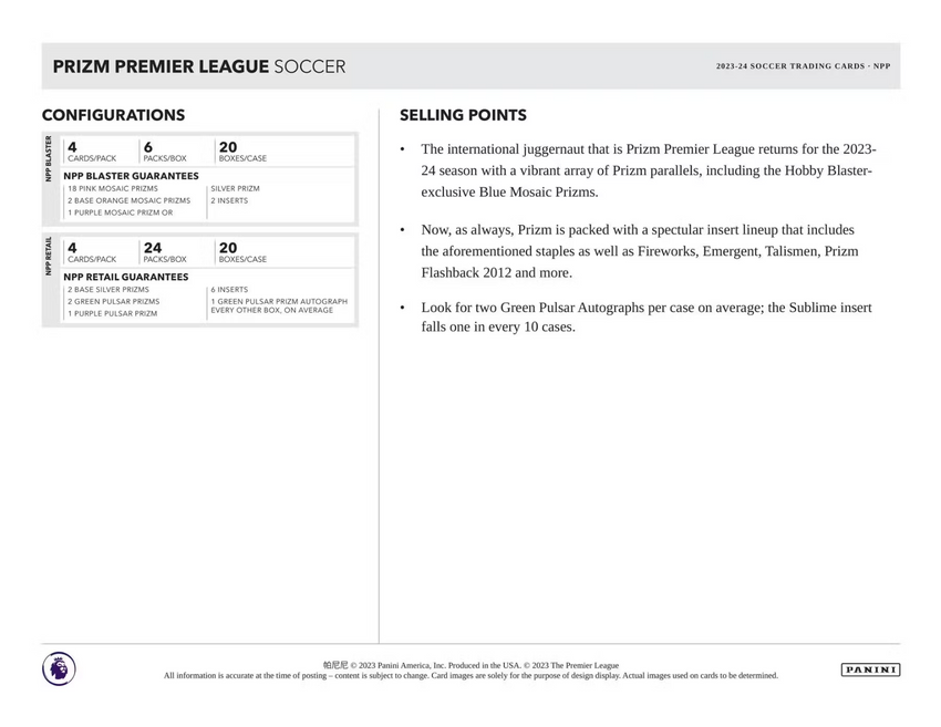 2023-24 Panini Prizm Premier League Soccer Blaster Box