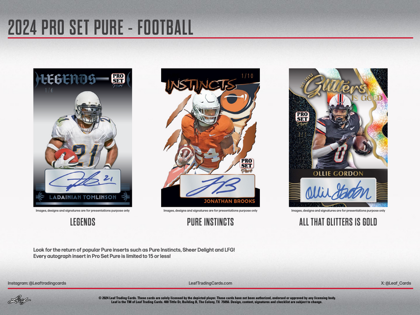2024 Leaf Pro Set Pure Football Hobby Box-Cherry Collectables
