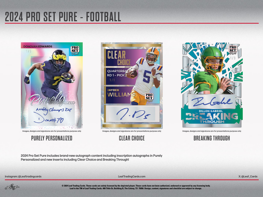 2024 Leaf Pro Set Pure Football Hobby Box-Cherry Collectables