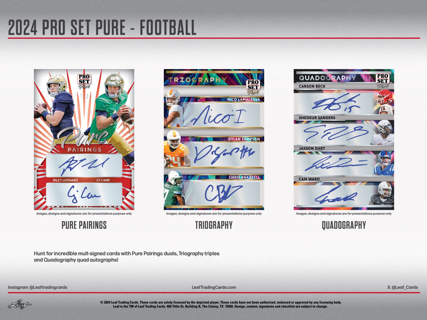 2024 Leaf Pro Set Pure Football Hobby Box-Cherry Collectables