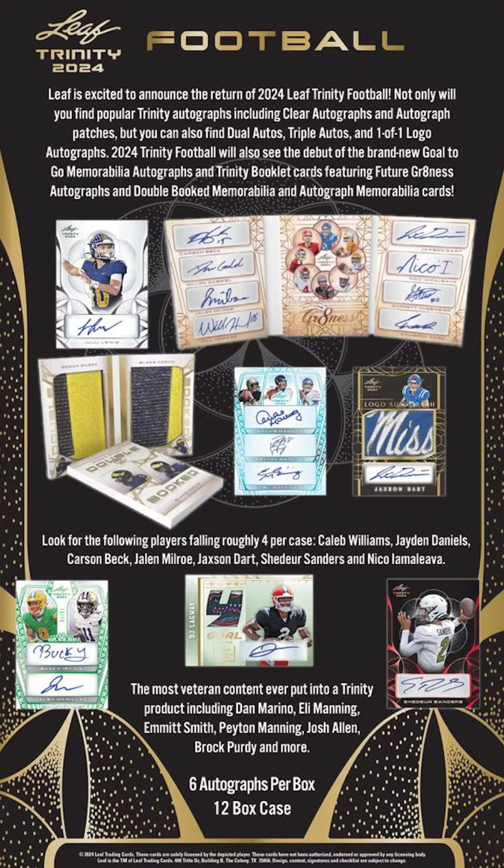 2024 Leaf Trinity Football Hobby Box-Cherry Collectables