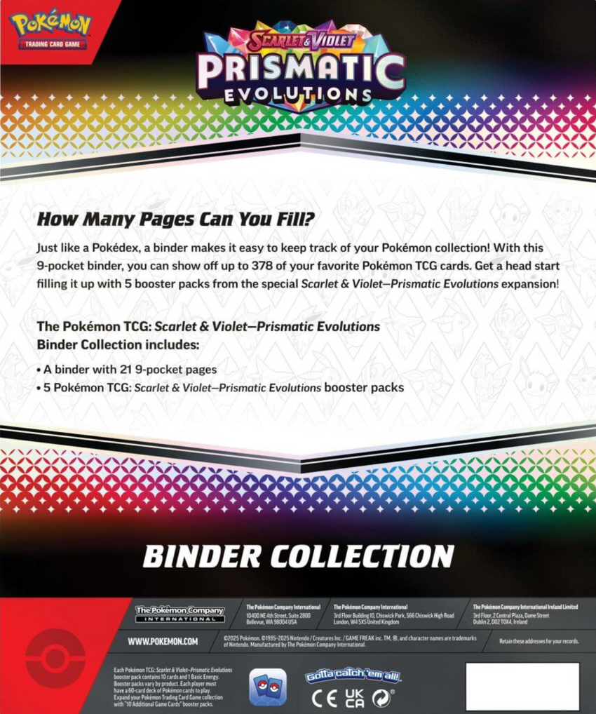 Pokemon TCG SV8.5 Prismatic Evolutions Binder Collection