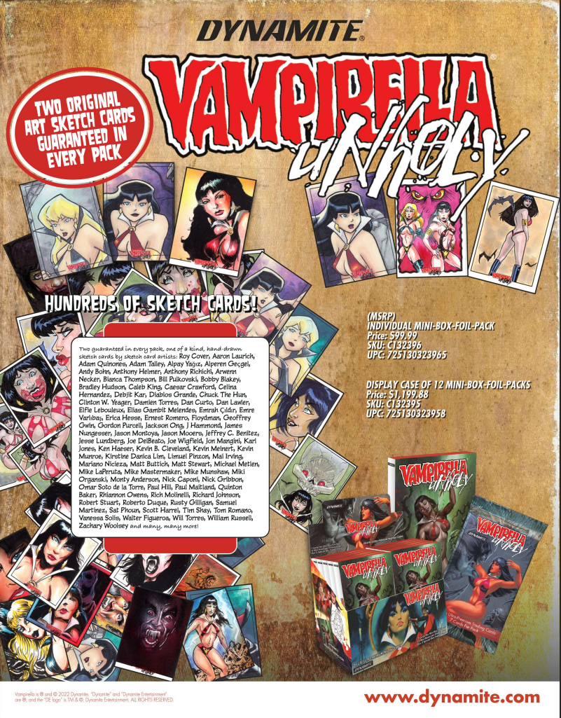 2022 Dynamite Vampirella Unholy Trading Cards Deluxe Mini-Box