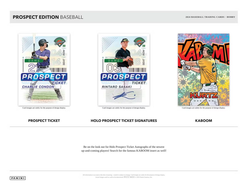 2024 Panini Prospect Edition Baseball Hobby Box