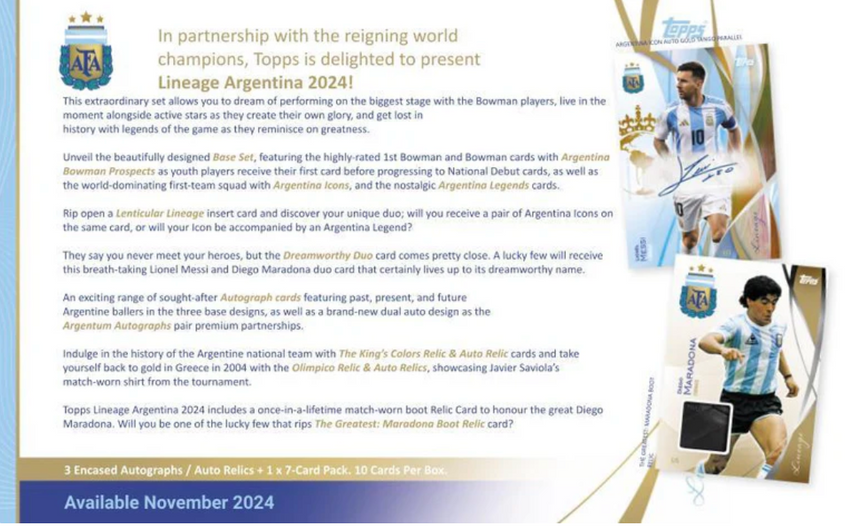 2024 Topps Argentina Lineage Soccer Hobby Box