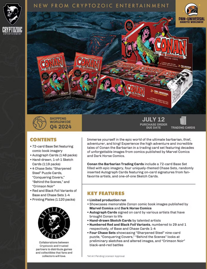 2024 Cryptozoic Conan the Barbarian Trading Cards Hobby Box (Pre Order)