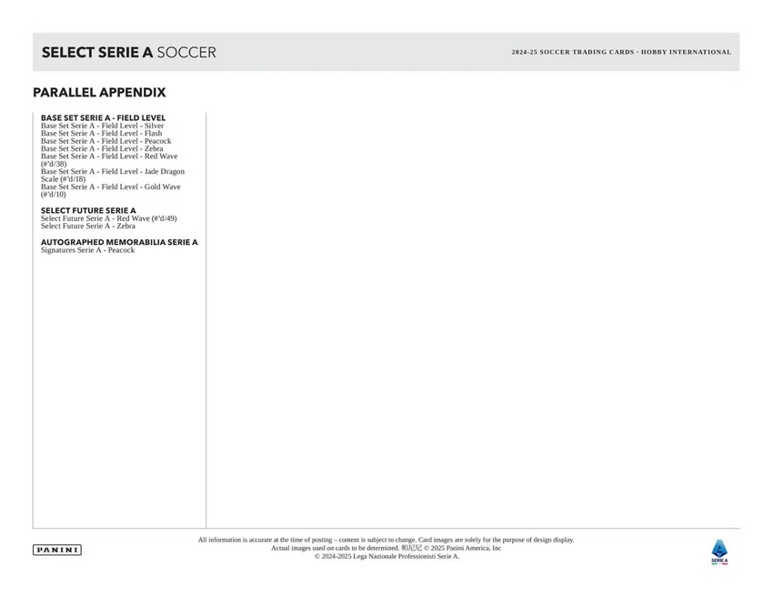 2024-25 Panini Select Serie A Soccer International Hobby Box