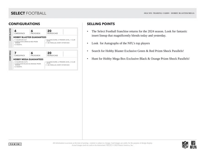 2024 Panini Select Football Hobby Mega Box