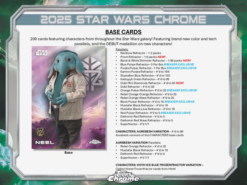 2025 Topps Star Wars Chrome Hobby Pack