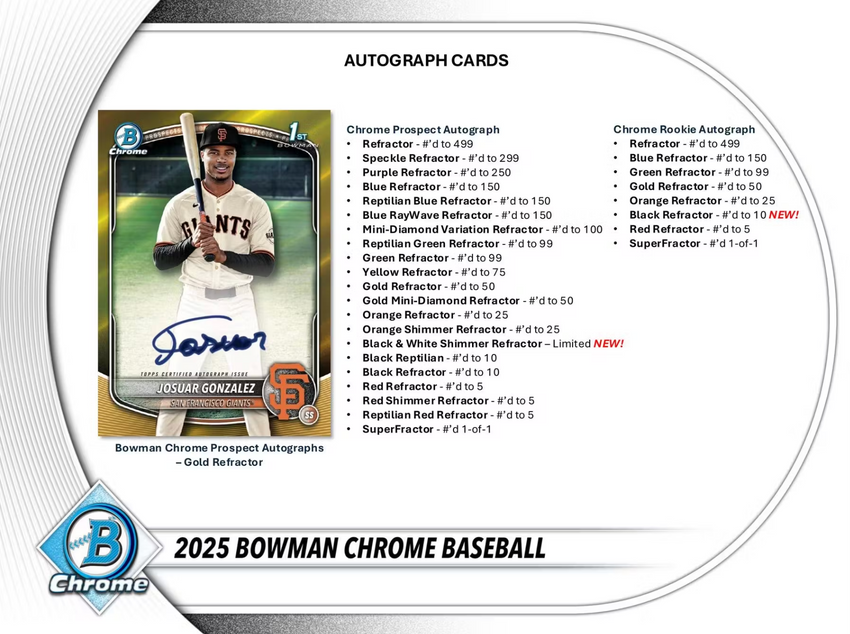 2025 Bowman Chrome Baseball Hobby Box