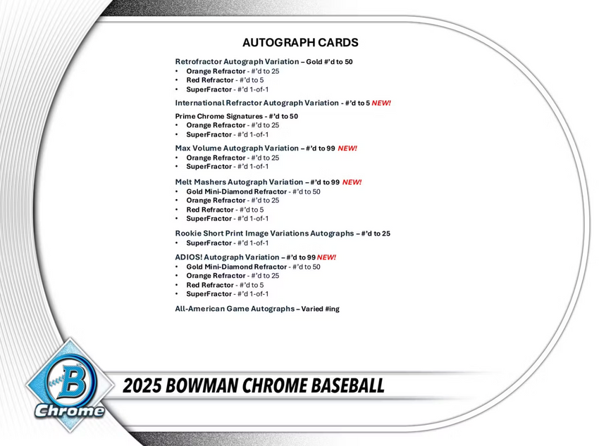2025 Bowman Chrome Baseball Hobby Box