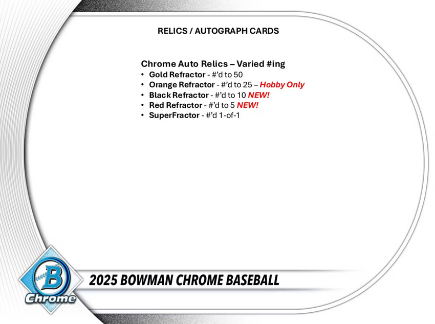 2025 Bowman Chrome Baseball Hobby Box