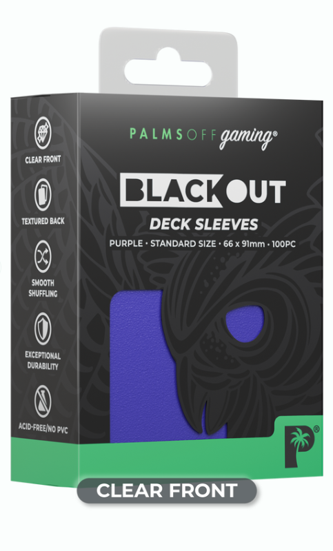 Palms Off Gaming Blackout Deck Sleeves - PURPLE Standard Size