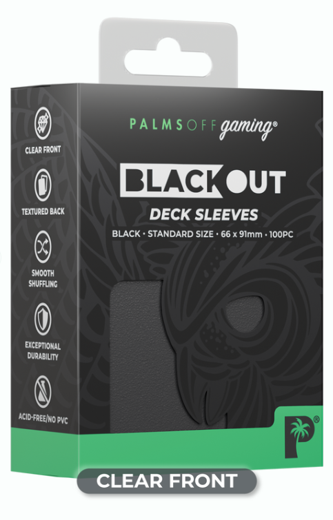 Palms Off Gaming Blackout Deck Sleeves - BLACK Standard Size