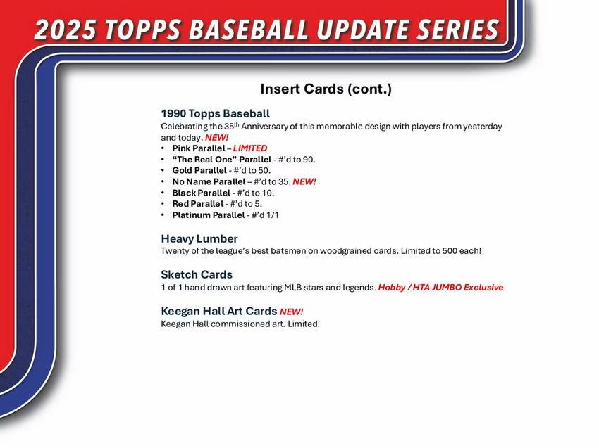 2025 Topps Update Series Baseball Hobby Box