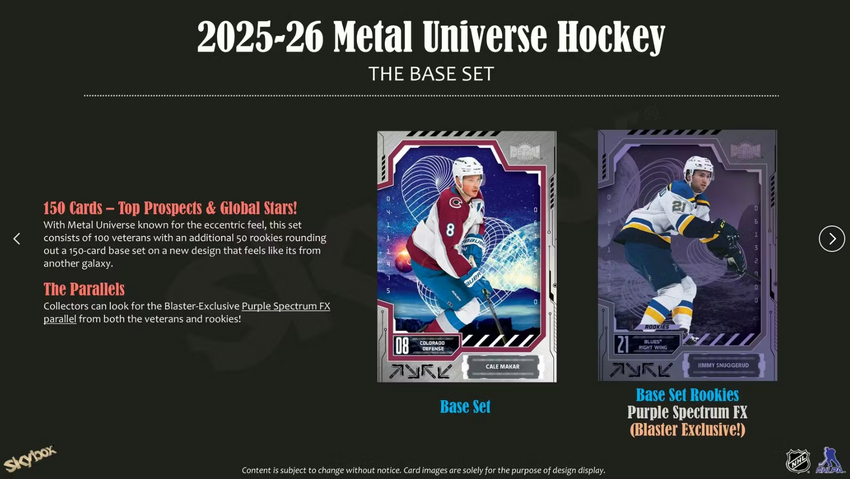 2025-26 Upper Deck Skybox Metal Universe Hockey 5-Pack Blaster Box (Pre Order)