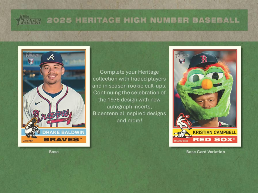 2025 Topps Heritage High Number Baseball Hobby Box (Pre Order)