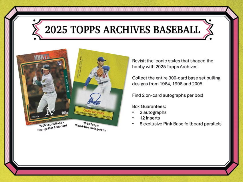 2025 Topps Archives Baseball Hobby Box (Pre Order)