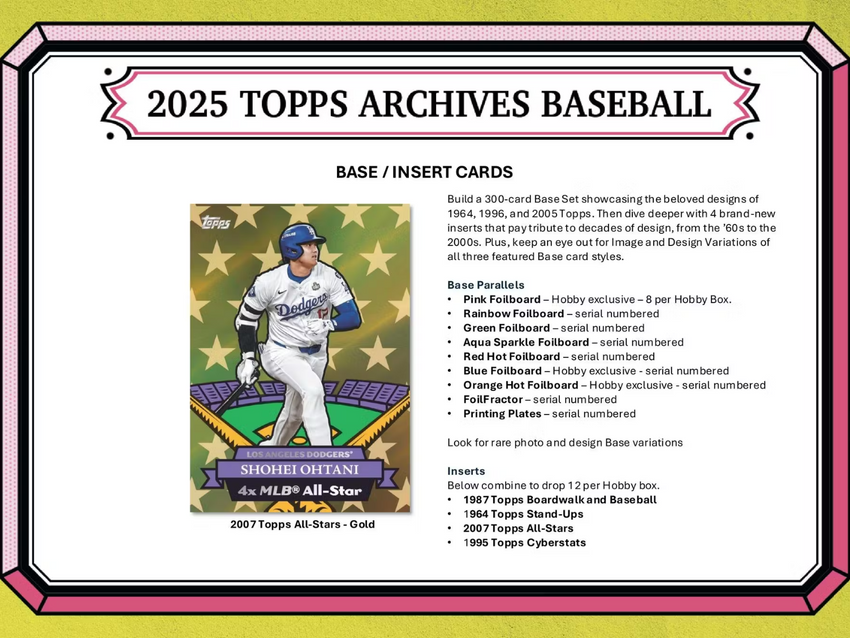 2025 Topps Archives Baseball Hobby Box (Pre Order)