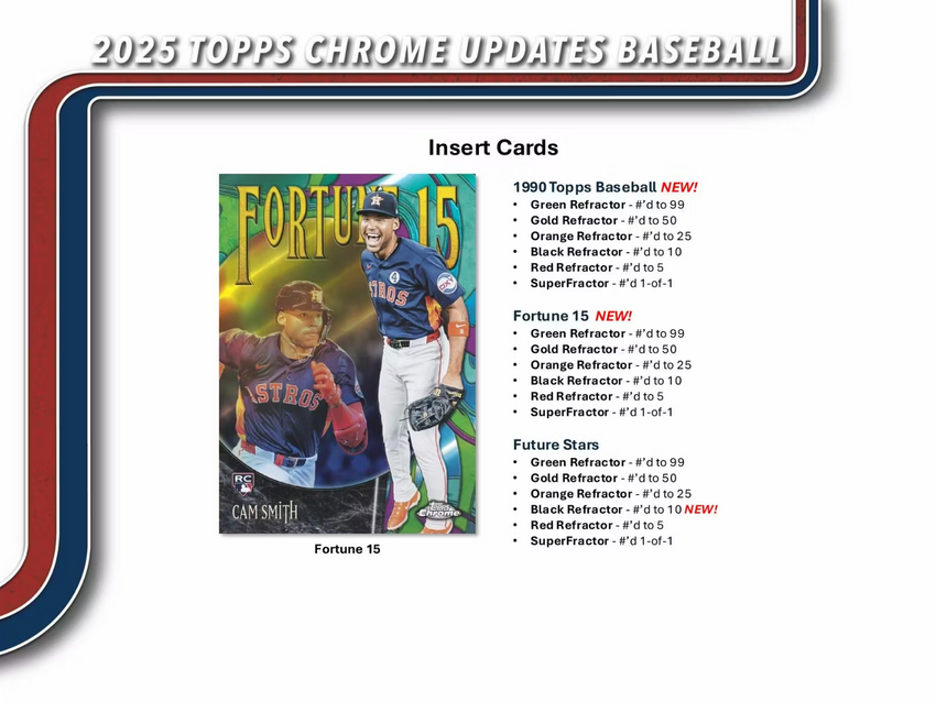 2025 Topps Chrome Update Series Baseball Hobby Box