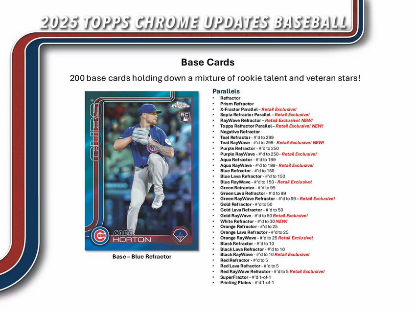 2025 Topps Chrome Update Series Baseball 7-Pack Blaster Box (Pre Order)