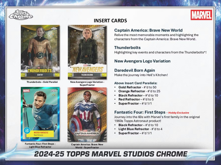 2024-25 Topps Marvel Studios Chrome Hobby Box (Pre Order)