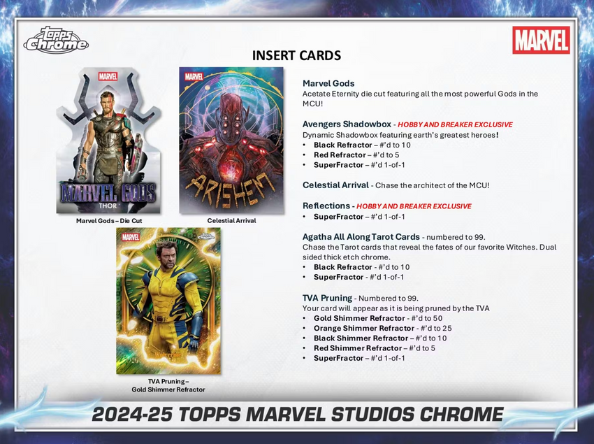 2024-25 Topps Marvel Studios Chrome Hobby Box (Pre Order)
