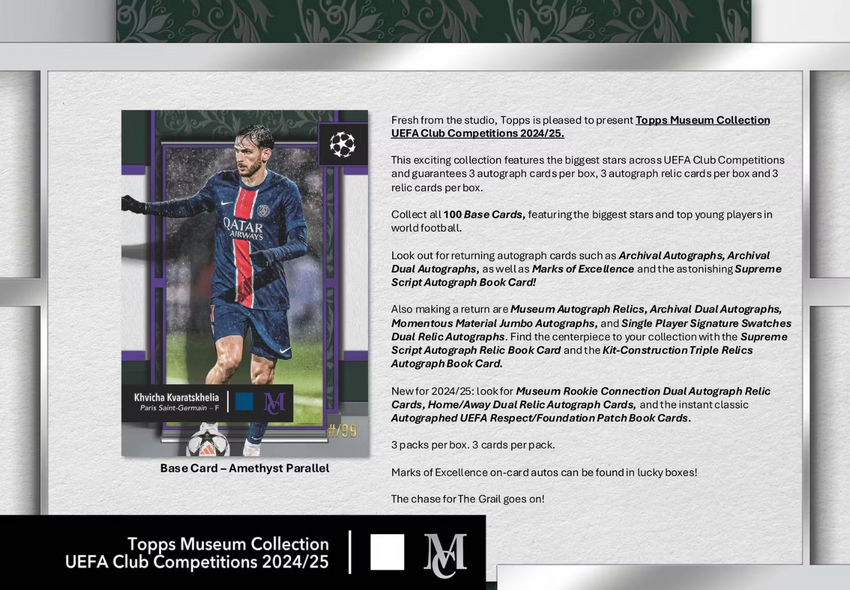 24-25 Topps UEFA Club Competitions Museum Soccer Hobby 1 Box Opening - #30848・Random Hit (Release Day)