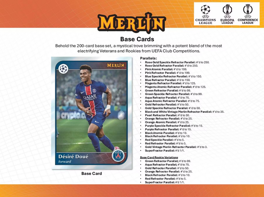 2024-25 Topps Chrome Merlin UEFA Club Competitions Soccer Hobby Box