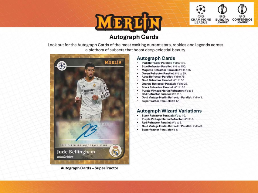 2024-25 Topps Chrome Merlin UEFA Club Competitions Soccer Hobby Box