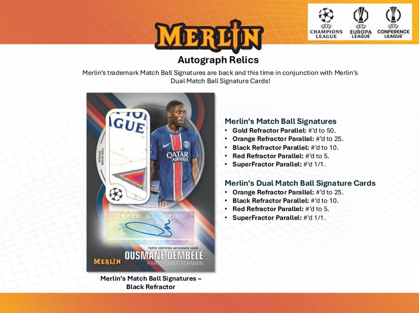 2024-25 Topps Chrome Merlin UEFA Club Competitions Soccer Hobby Box
