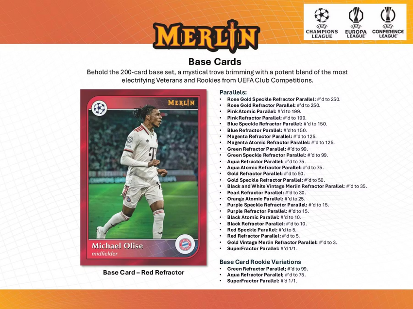 2024-25 Topps Chrome Merlin UEFA Club Competitions Soccer 7-Pack Blaster Box