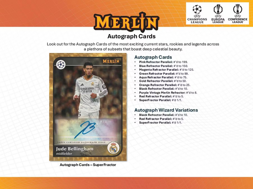 2024-25 Topps Chrome Merlin UEFA Club Competitions Soccer 7-Pack Blaster Box