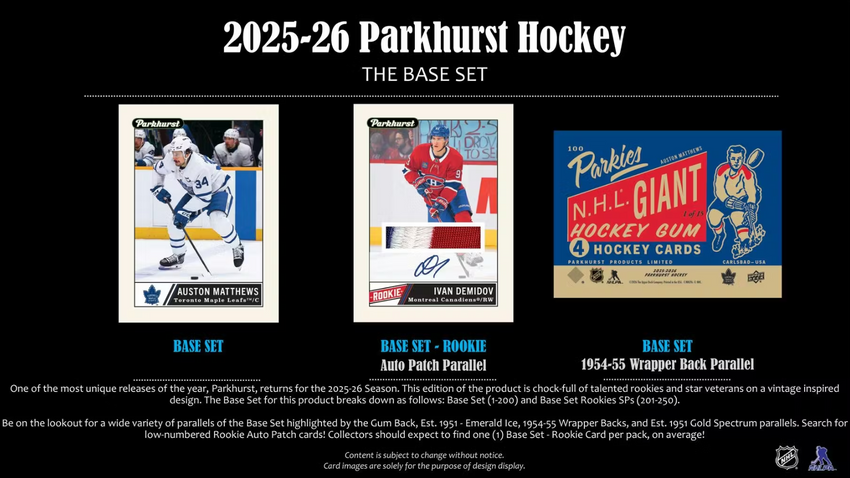 2025-26 Upper Deck Parkhurst Hockey Hobby Box (Pre Order)