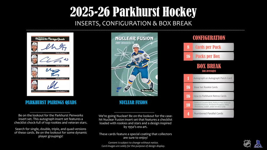 2025-26 Upper Deck Parkhurst Hockey Hobby Box (Pre Order)