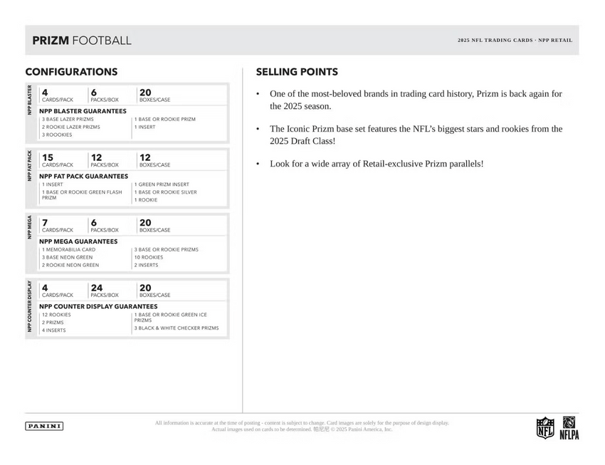 2025 Panini Prizm Football Mega Box