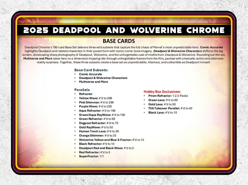 2025 Topps Deadpool Chrome Hobby Box
