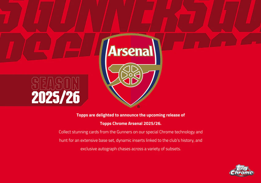 26/26 Topps Chrome Arsenal Soccer 1 Box Opening #32558 - Random Player - (Jun 11 4pm) (Copy)