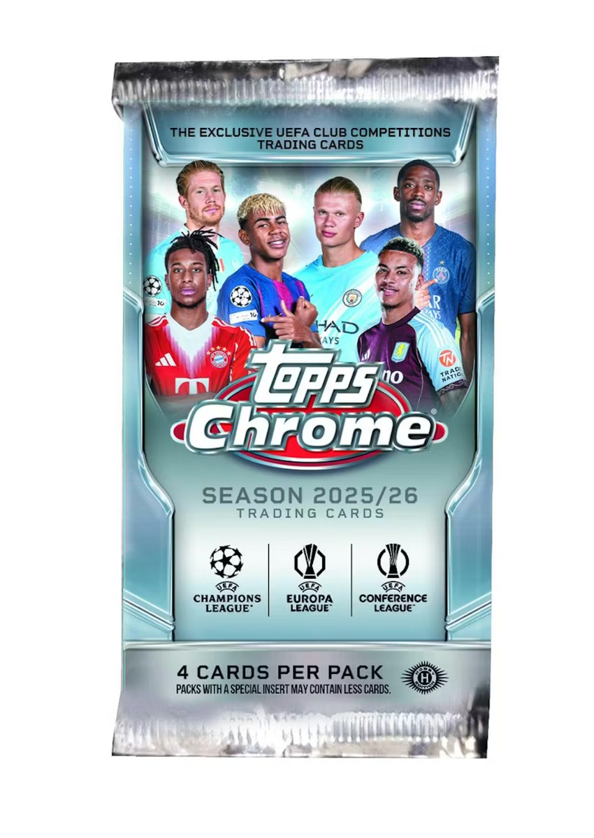 2025-26 Topps Chrome UEFA Club Competitions Soccer Hobby Pack