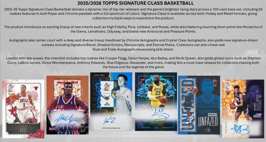 2025-26 Topps Signature Class Basketball Hobby Box (Pre Order)