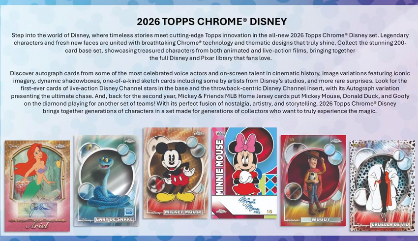 2026 Topps Disney Chrome Hobby Pack (Pre Order)
