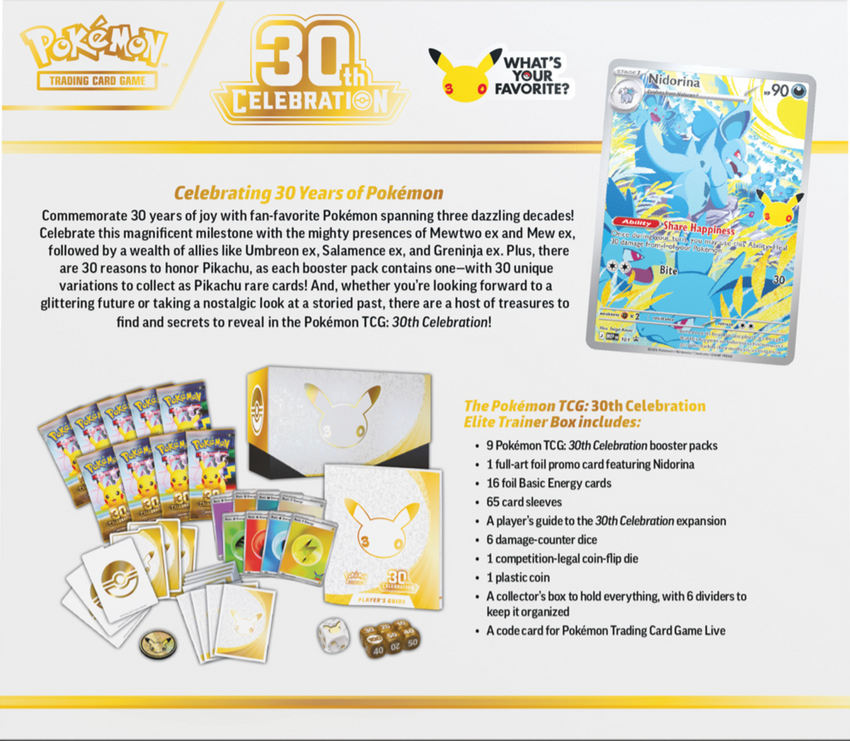Pokemon TCG 30th Celebration Elite Trainer Box (Pre Order)