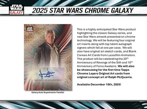 2025 Topps Star Wars Chrome Galaxy Hobby 1 Box Opening - #30802・2 Random Packs (Dec 19 12pm)