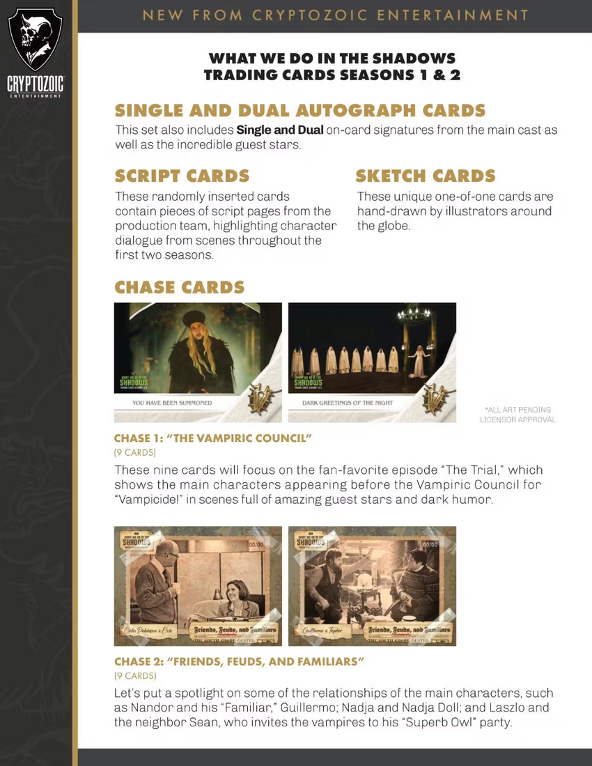 2024 Cryptozoic What We Do in the Shadows Seasons 1 & 2 Trading Cards Hobby Box (Pre Order)