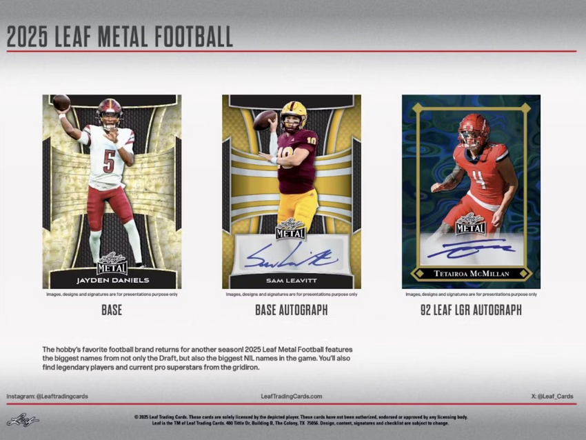 2025 Leaf Metal Football Jumbo Box