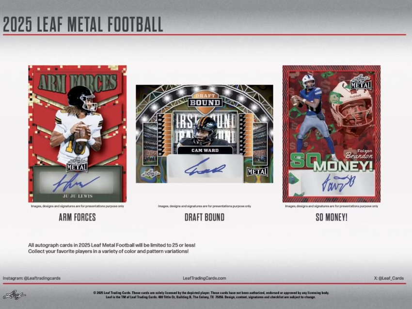 2025 Leaf Metal Football Jumbo Box