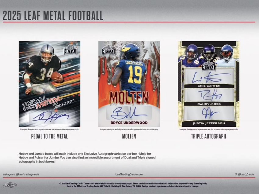 2025 Leaf Metal Football Jumbo Box