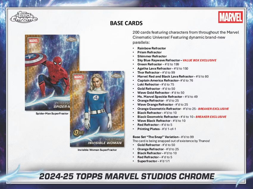 2024-25 Topps Marvel Studios Chrome Blaster Box (Pre Order)